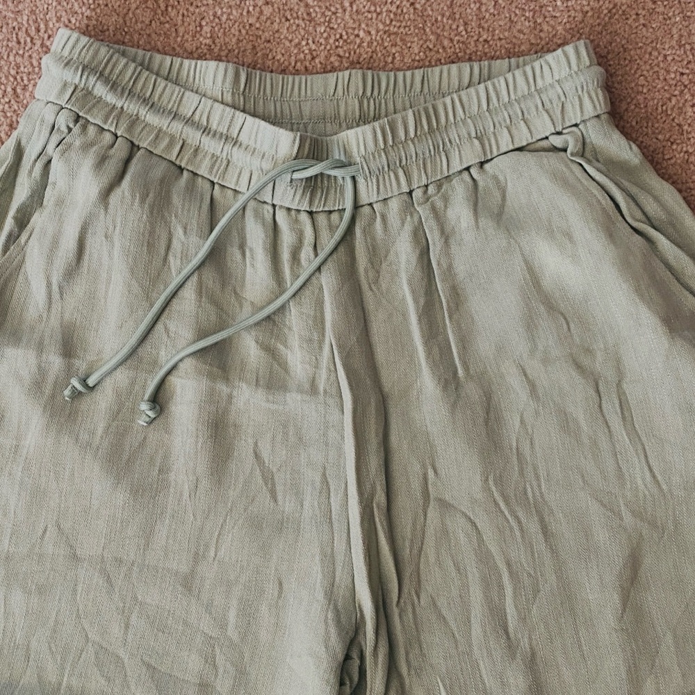 XLARGE.  HALARA WIDE LEG CASUAL LINEN FEEL DRAWSTRING PANTS - Picture 5 of 9
